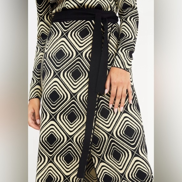 NWT Tanya Taylor Candace Geo-Jacquard Print Midi Skirt in Cream & Black Sz XS - Picture 2 of 13